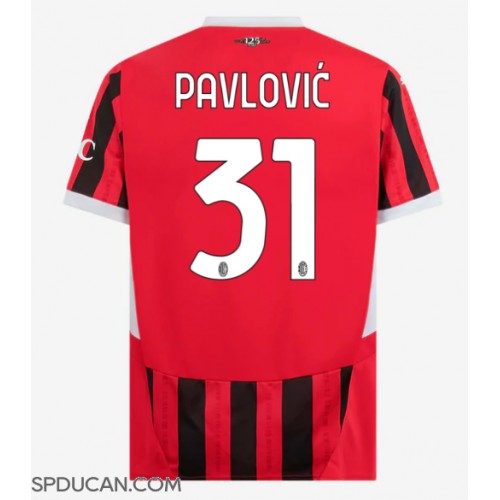 Muški Nogometni Dres AC Milan Strahinja Pavlovic #31 Domaci 2024-25 Kratak Rukav